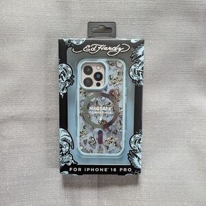 Ed Hardy Blue Love Kills Slowly Skull Tattoo Design iPhone 16 Pro Case NEW!